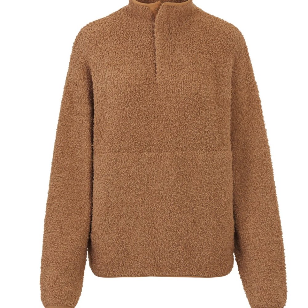 Skims Cozy Knit Pullover in Camel S/M